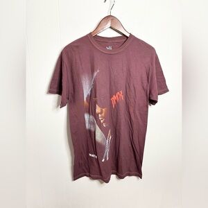 DMX maroon burgundy short sleeve graphic t shirt band tee size M